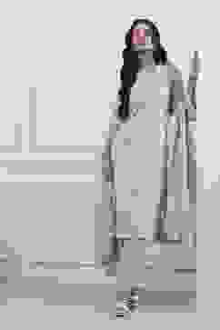 Purple Cotton Straight Suit Set image number 0