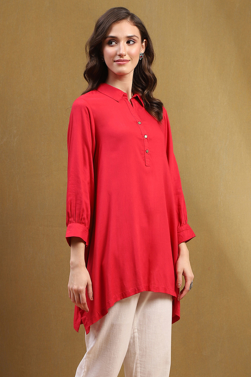 Mustard Yellow Solid Asymmetric Short Kurta image number 4