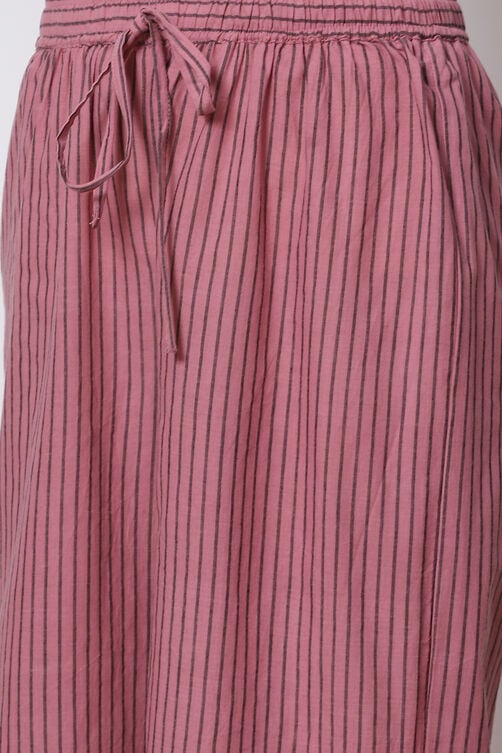 Pink Clay Cotton Straight Fusion Yarndyed Kurta Set image number 2