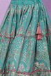 Green Art Silk Flared Lehenga image number 2