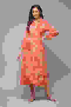 Coral LIVA Straight Printed Dress image number 1