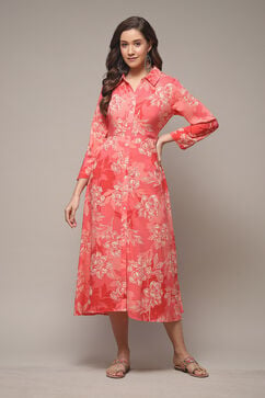 Coral LIVA Straight Printed Dress image number 1