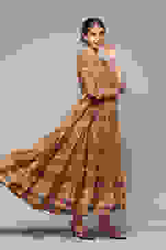 Mustard Cotton Tiered Dress image number 3