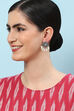 Oxidised Pearl Brass Earrings image number 1