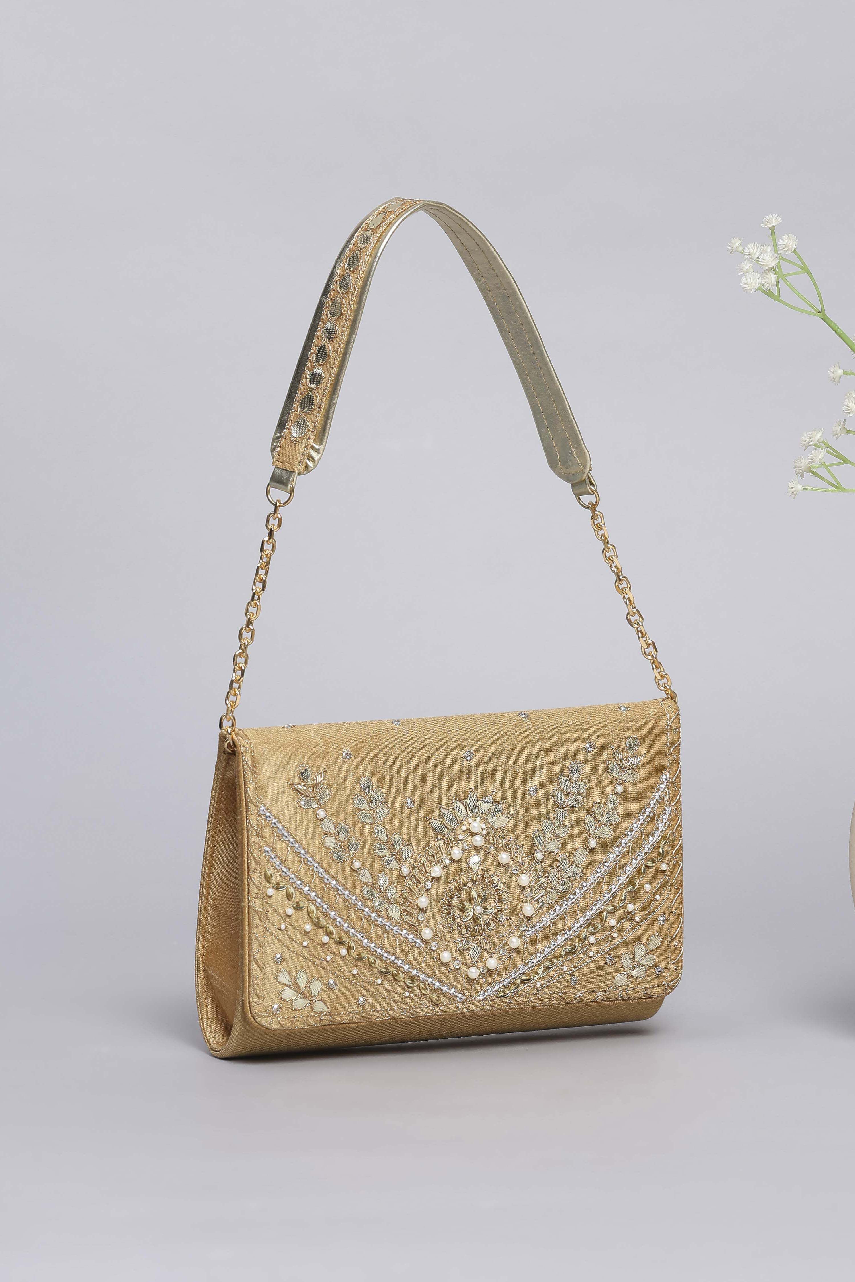 Gold Polycotton Clutch image number 4