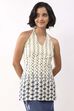 Ivory Cotton Printed A Line Short Kurti image number 5