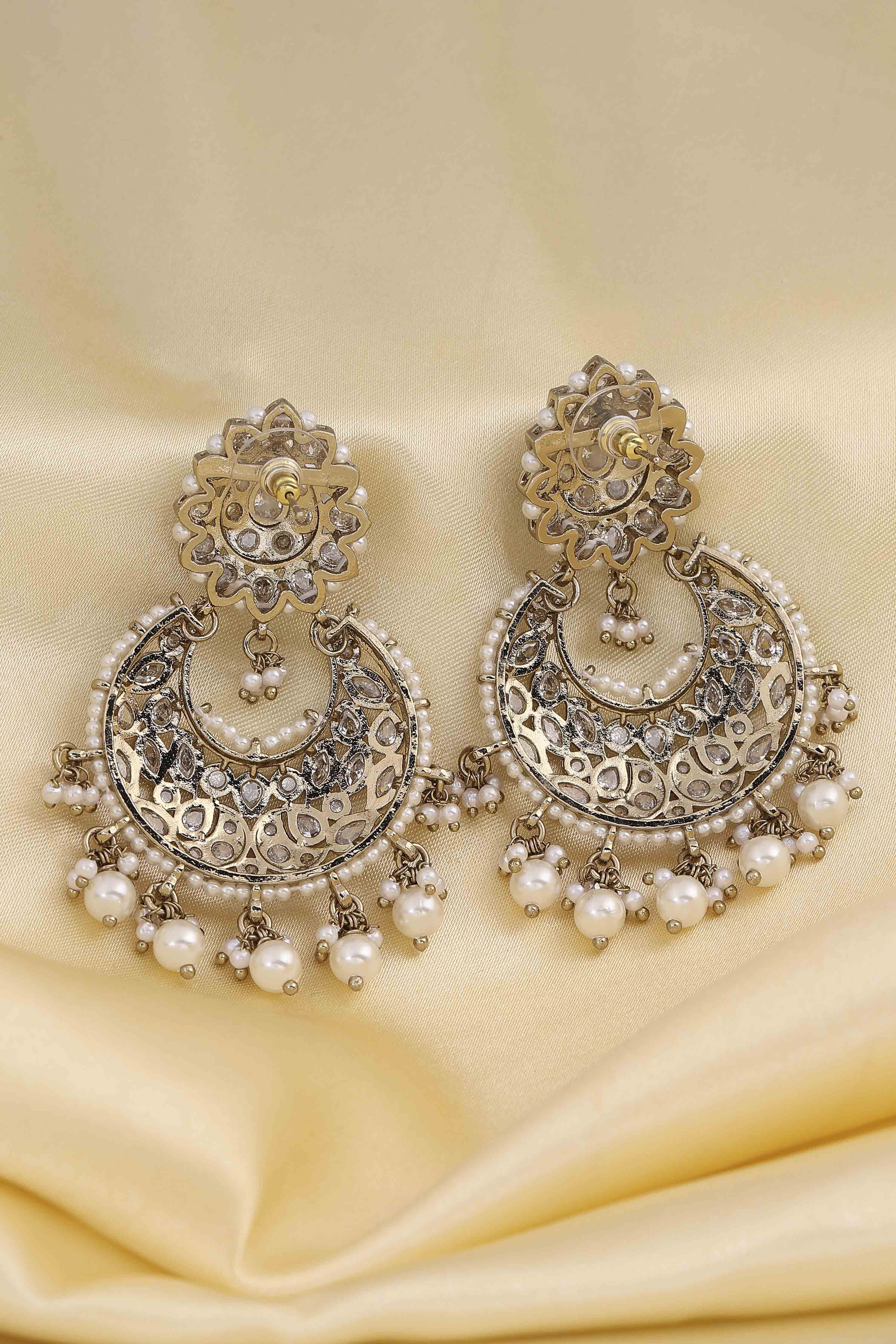 Off White Brass Chaandbali image number 2