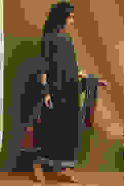 Dark Green Cotton Solid A-Line Suit Set image number 5