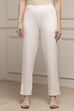 Blue Cotton Lycra Straight Pants image number 4