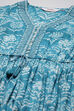 Turquoise Rayon Tiered Dress image number 5