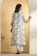 Off White Cotton Silk Kalidar Suit Set image number 4