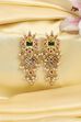 Multicolour Gold Plated Brass Studded Drop Earrings image number 2