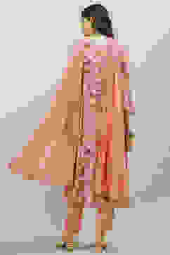 Pink Rayon A-Line Kurta Slim Pant Suit Set image number 5