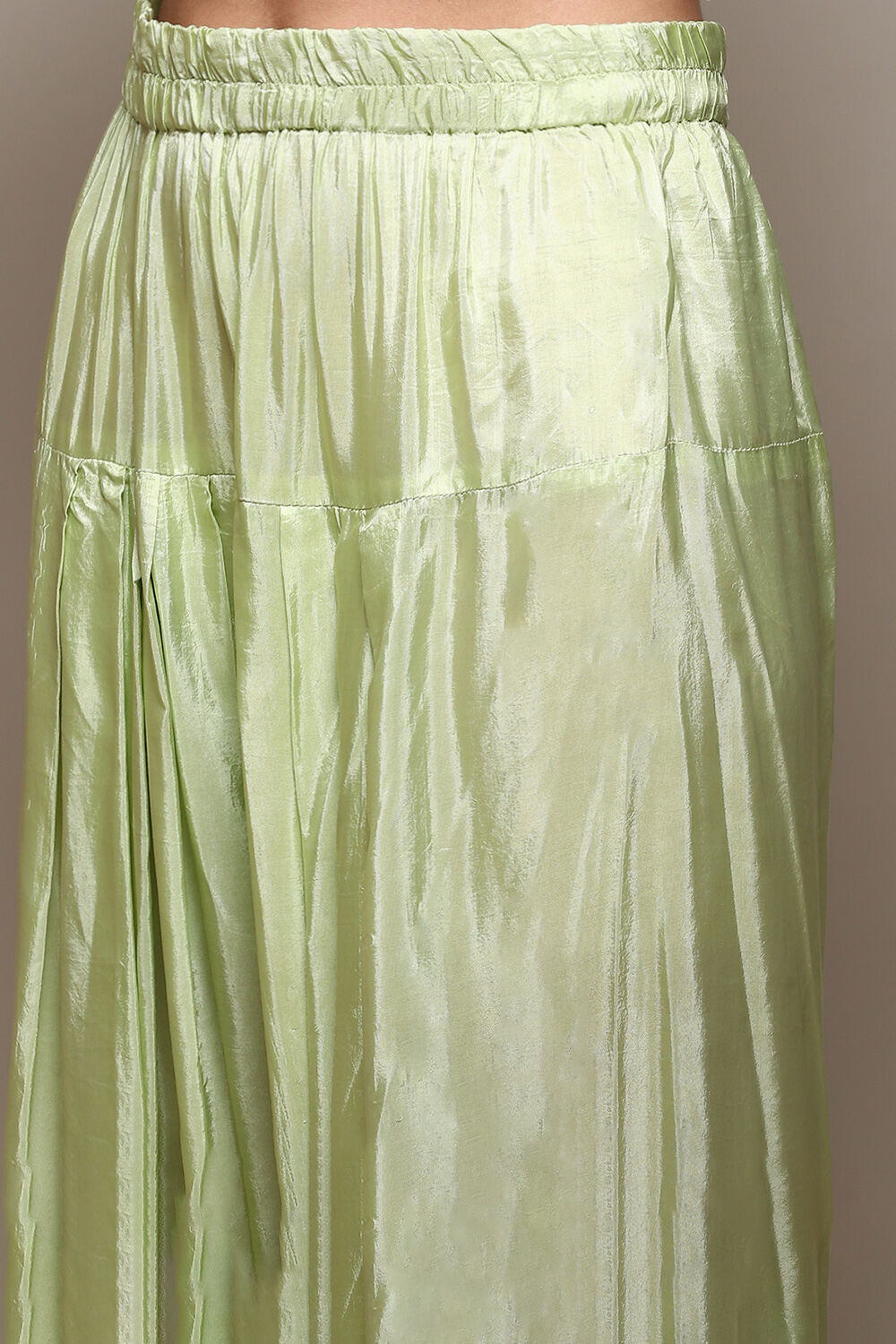 Light Green Organza Digital Print Unstitched Suit Set image number 3