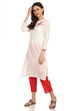 White Straight Cotton Solid Kurta image number 3