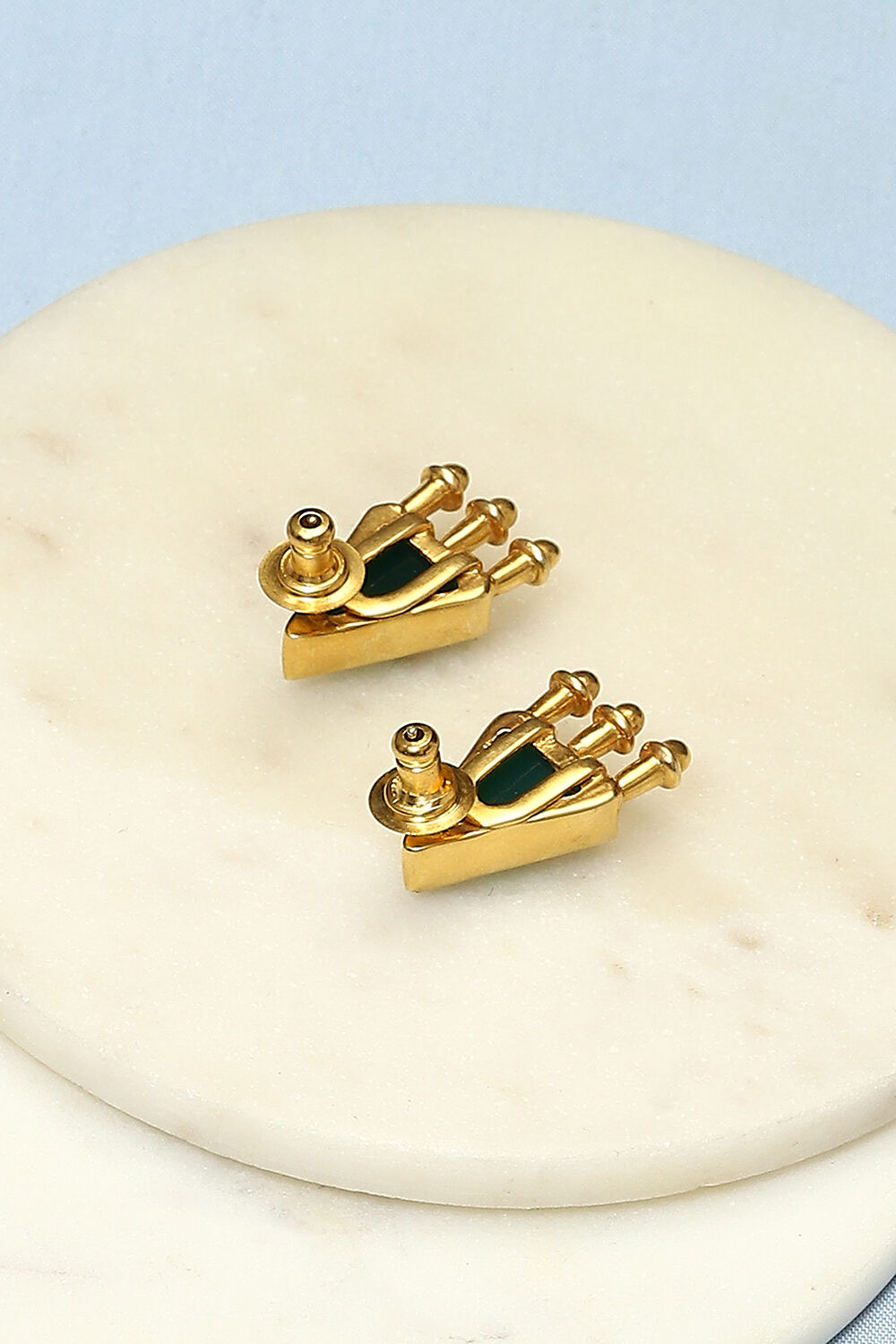 Green Brass Earrings image number 2