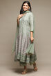 Green Modal Anarkali Kurta Palazzo Suit Set image number 5