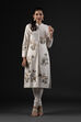 Ivory Cotton Silk Straight Printed Suit Set image number 7