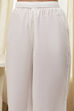 White and Blue Cotton Asymmetric Suit Set image number 2
