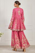 Pink Cotton Peplum Printed Garara Suit Set image number 5