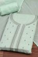 Blue Cotton Unstitched Suit Set image number 1