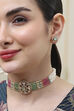 Mint Green Pink Brass Choker Set image number 1