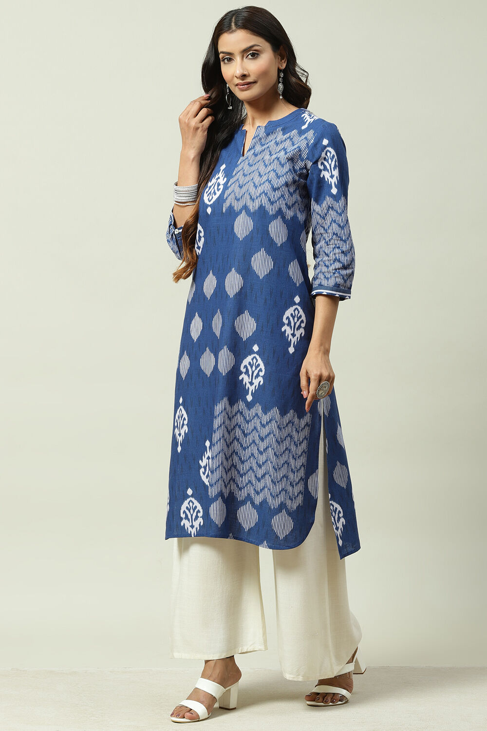 Red Cotton A Line Kurta image number 0