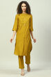 Mustard Poly Viscose Straight 2 Piece Set