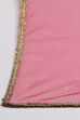 Off White And Berry Straight Poly Cotton Girls Lehenga Set image number 2