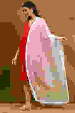 Off White Polyester Dupatta image number 2