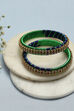 Blue & Green Plastic & Thread Bangles image number 0