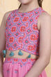 Pink Printed Flared Lehenga Set image number 1