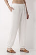 White Viscose Lycra Harem Pants image number 3