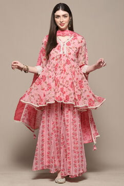 Pink Polyester A-Line Suit Set image number 0