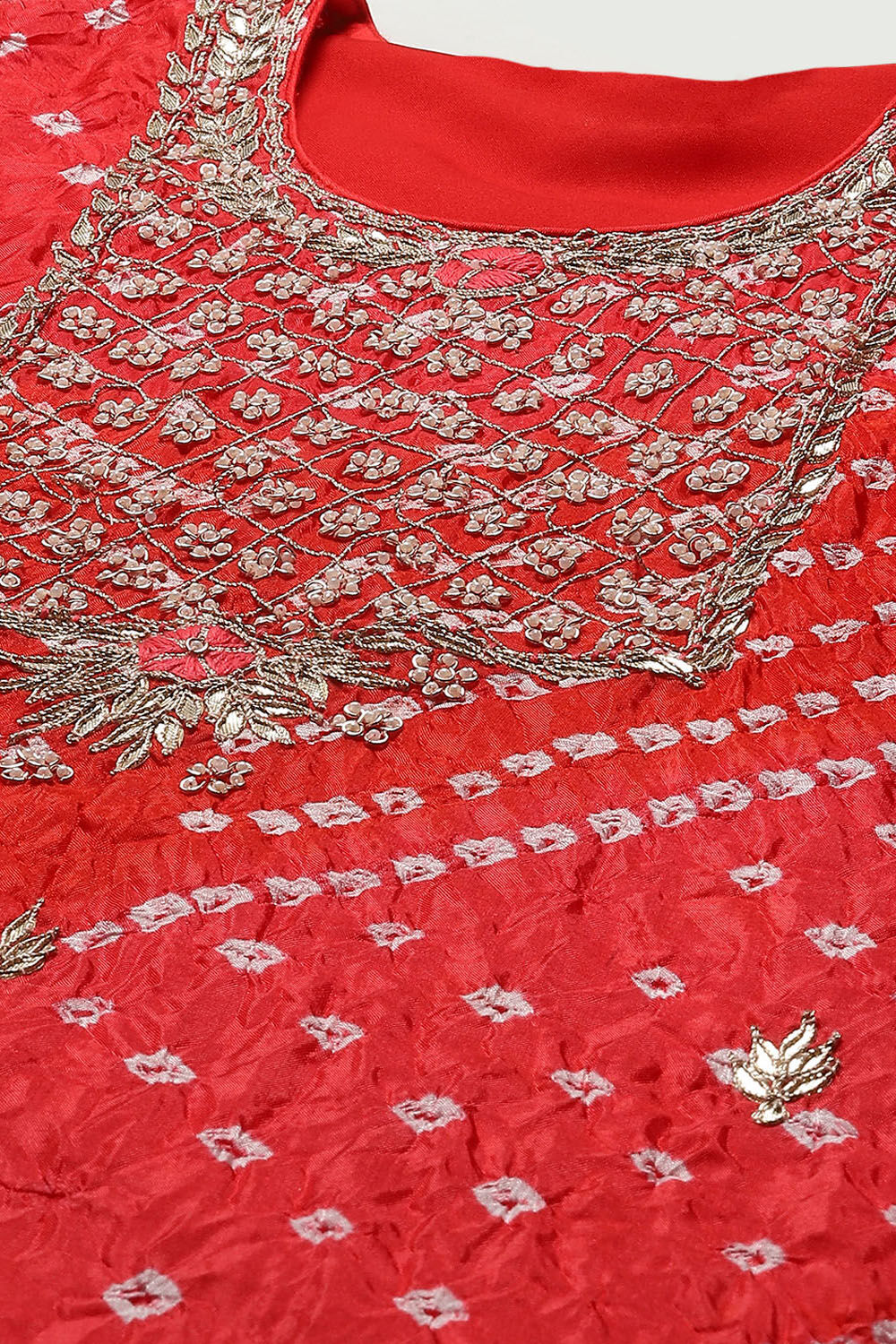 Orange Silk Blend Unstitched Suit set image number 2