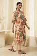Beige Cotton Blend Straight Kurta Set image number 5