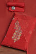 Red Viscose Silk Floral Woven Unstitched Suit Set image number 0