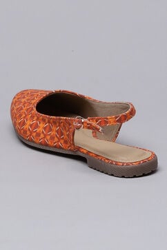 Orange Fabric Formal Sandals image number 3