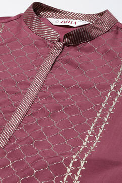 Onion Pink Printed Straight Kurta Salwar Suit Set image number 1