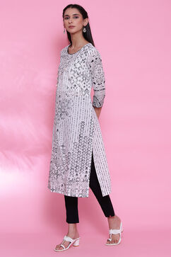 Natural Cotton Straight Printed Kurta image number 2