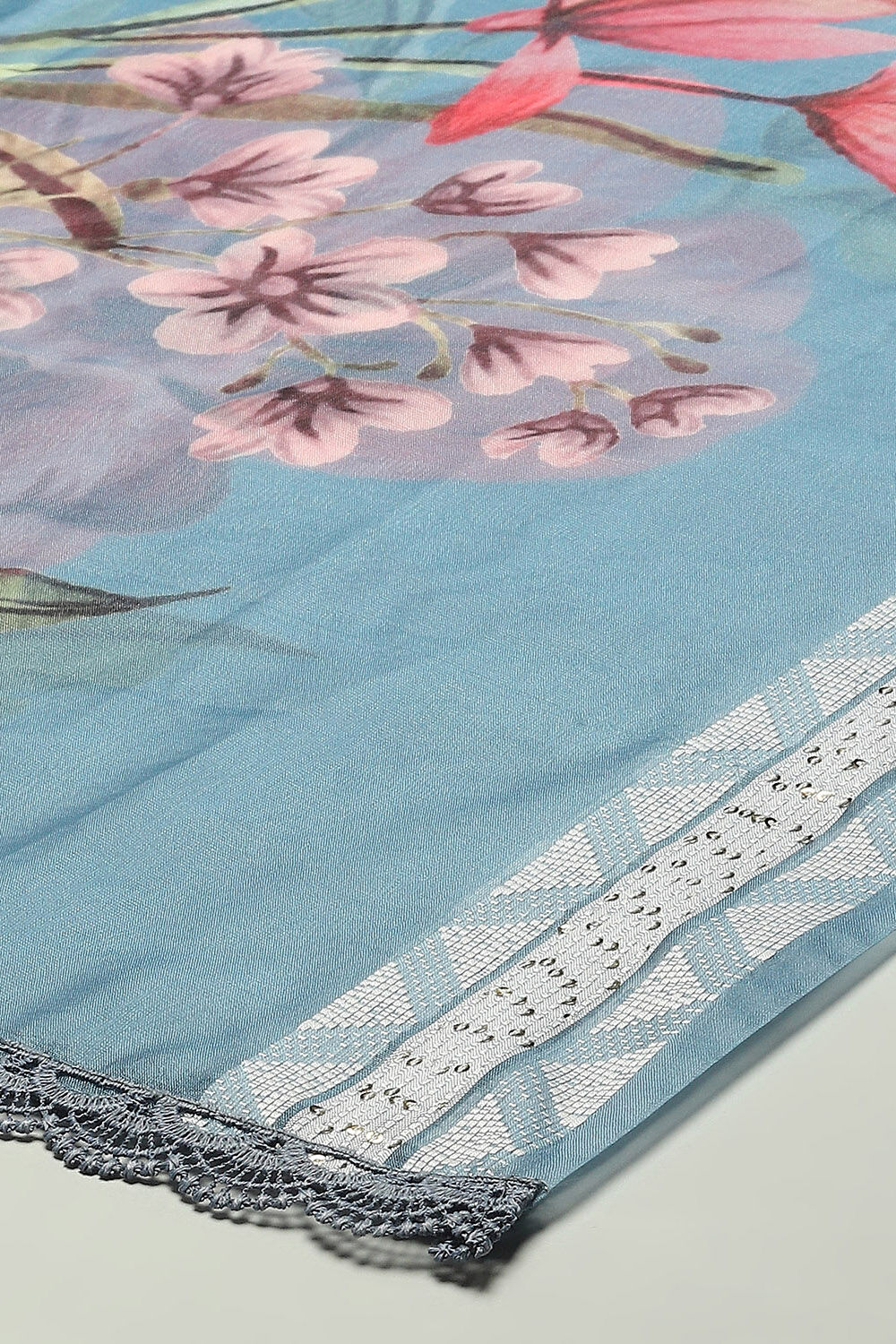 Green Silk Blend Unstitched Suit Set image number 4