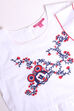 White And Red Cotton Indie Mickey Embroidered Top And Pant Set image number 1
