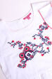 White And Red Cotton Indie Mickey Embroidered Top And Pant Set