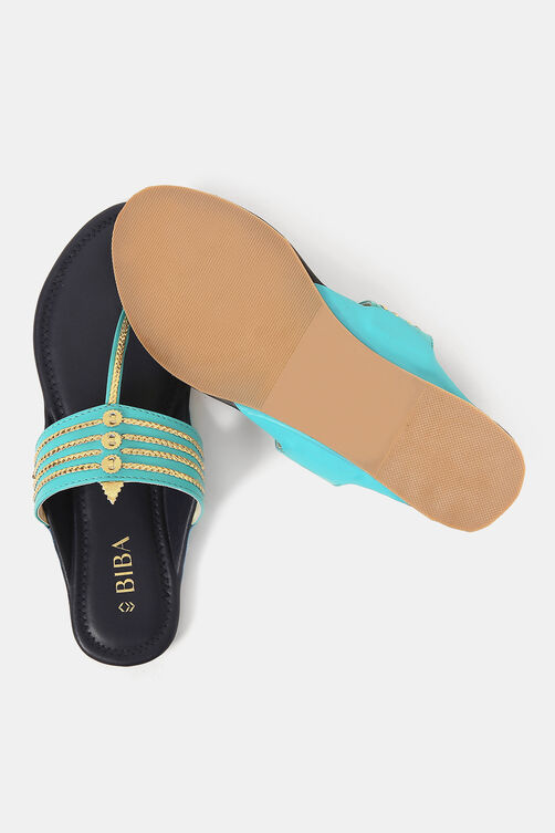 Turquoise And Blue Casual Flats image number 5