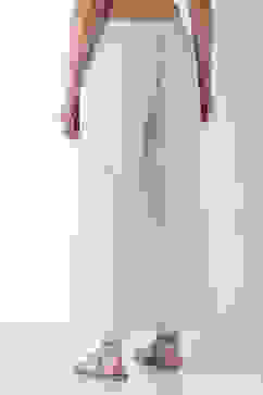 White Cotton Flared Palazzos image number 5