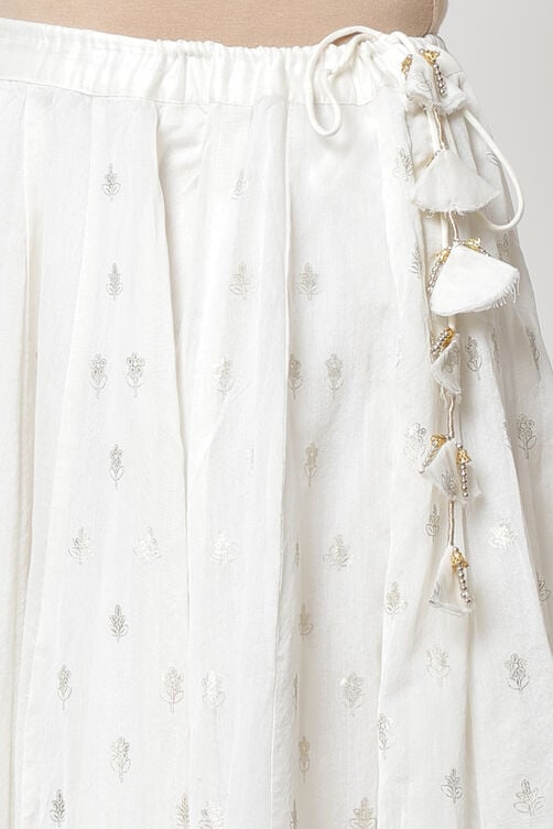 Off White Art Silk Skirt image number 1