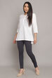 Charcoal Melange Knitted Cotton Blend Joggers image number 5