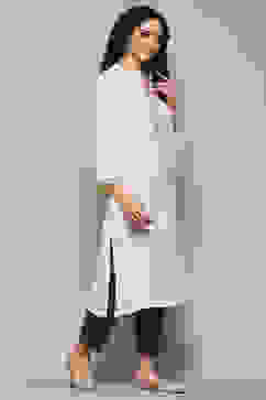 Cream Daffodil Straight Yarndyed Kurta image number 4