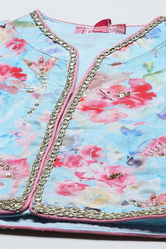 Pink Net Anarkali Kurta and Churidar Suit Set image number 1