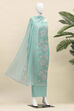 Yellow Linen Unstitched Suit Set image number 4